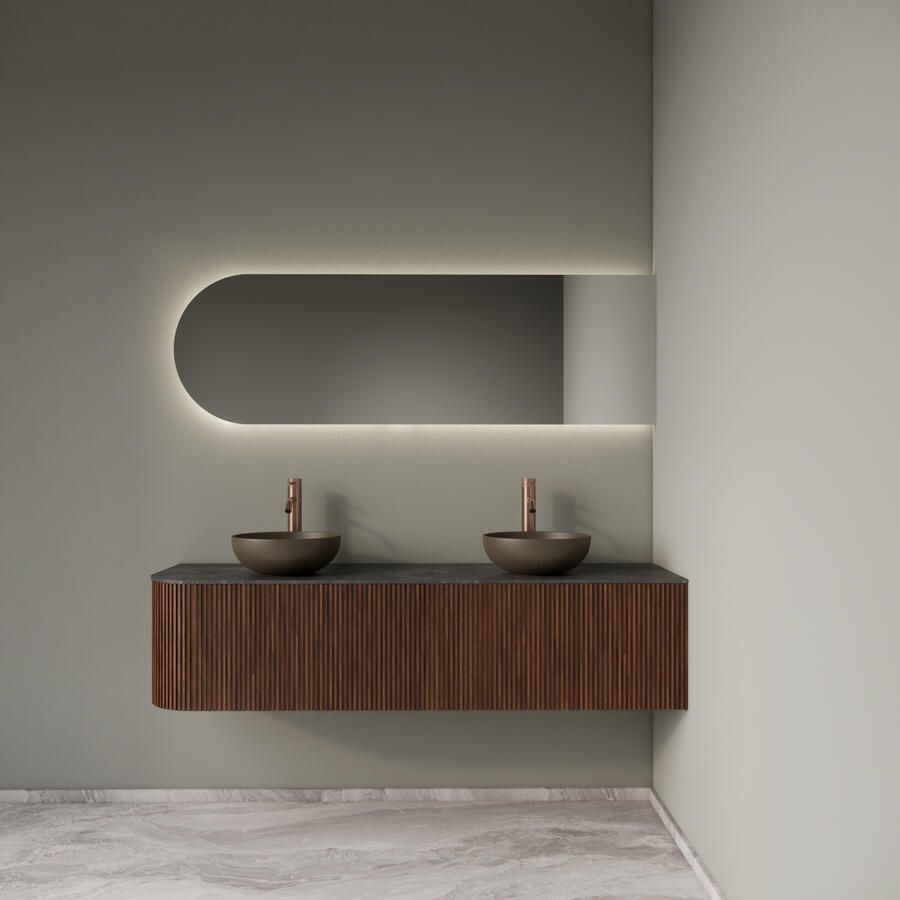 Gliss Design Badkamermeubelset Alluro 160 cm Rechts Walnut