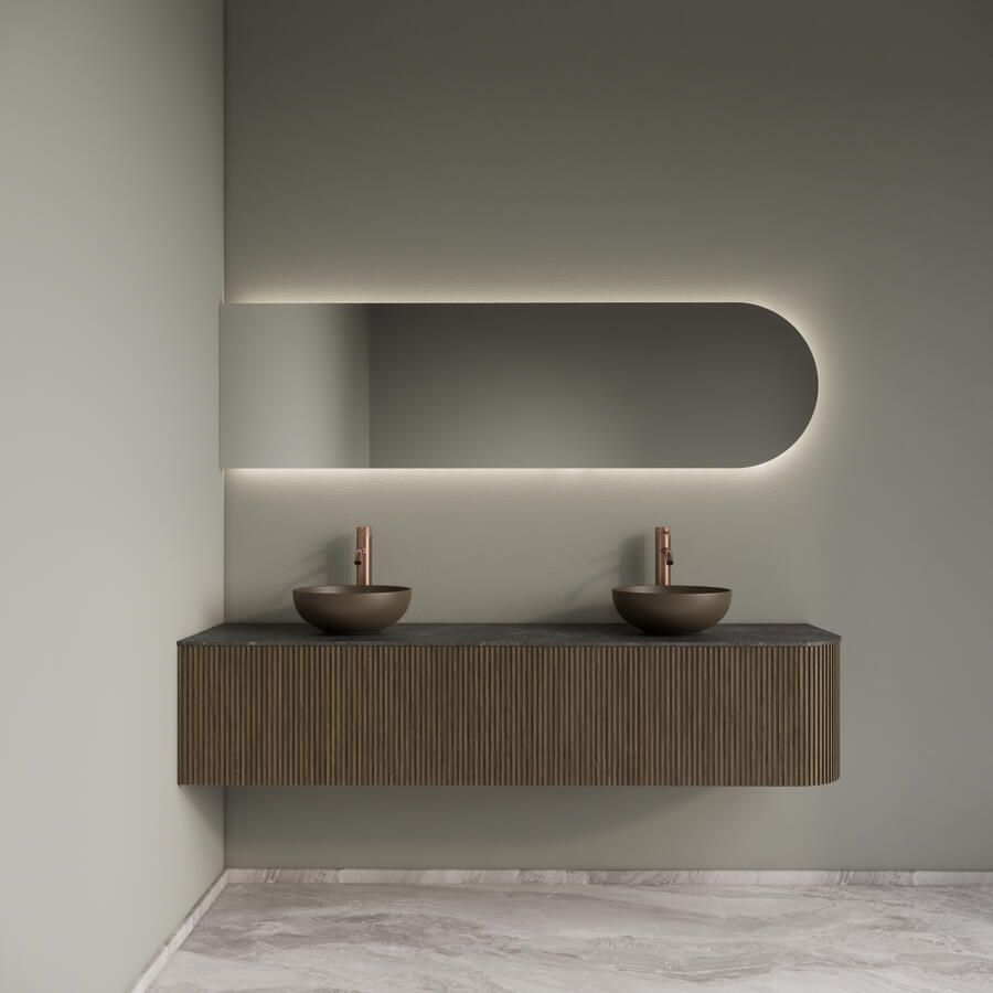 Gliss Design Badkamermeubelset Alluro 180 cm Links Ash Grey