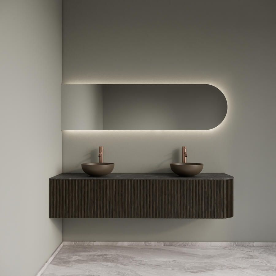 Gliss Design Badkamermeubelset Alluro 180 cm Links Charcoal