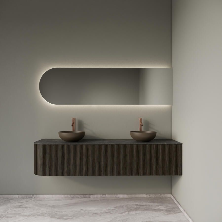 Gliss Design Badkamermeubelset Alluro 180 cm Rechts Charcoal