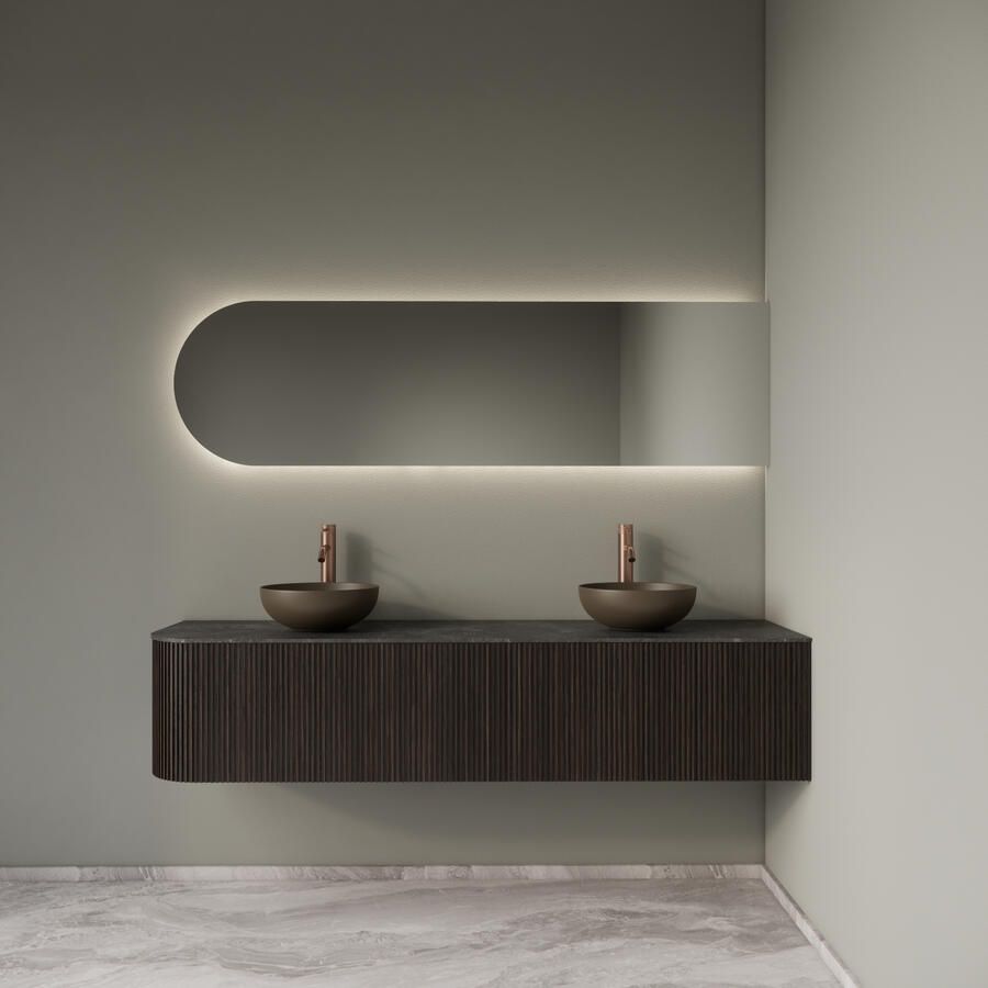 Gliss Design Badkamermeubelset Alluro 180 cm Rechts Ebony