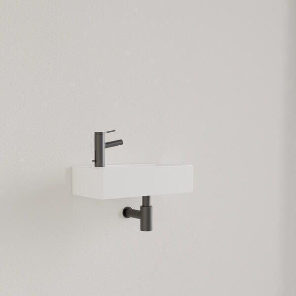 Gliss Design Fontein Nano 36x18x9 cm 1 Kraangat Links Hooglans Wit