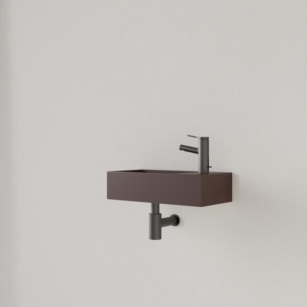 Gliss Design Fontein Nano 36x18x9 cm 1 Kraangat Rechts Choco Bruin