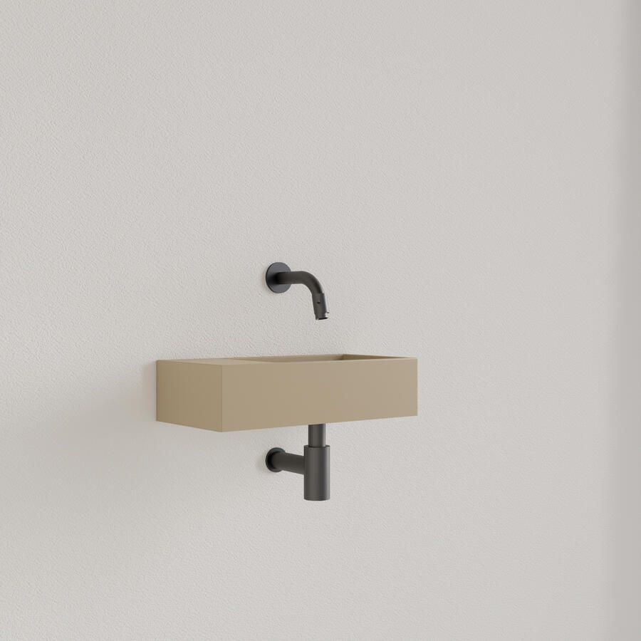 Gliss Design Fontein Nano 36x18x9 cm Zonder Kraangat Links Cappuccino