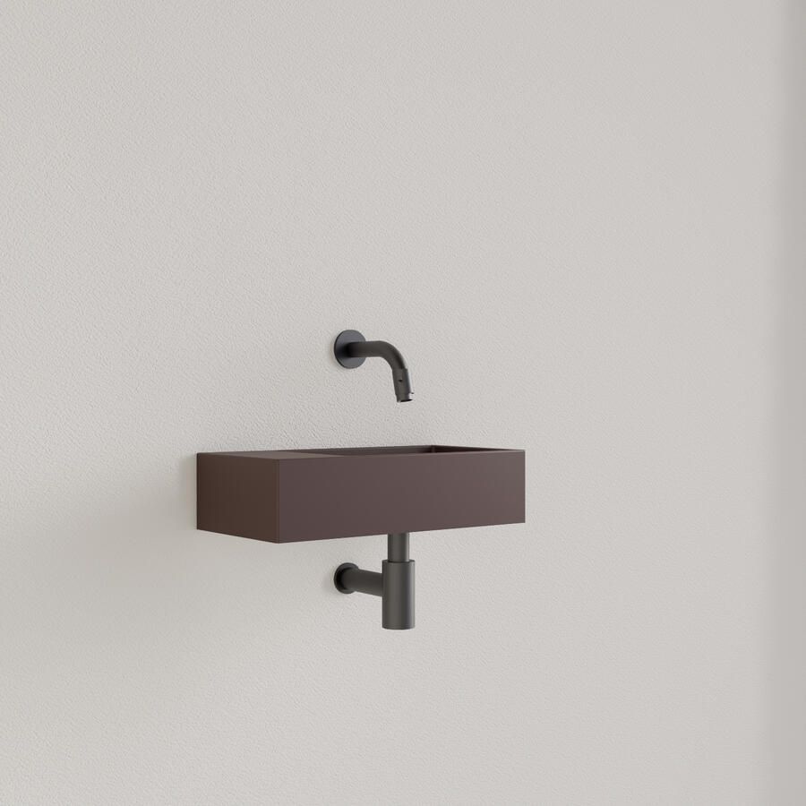 Gliss Design Fontein Nano 36x18x9 cm Zonder Kraangat Links Choco Bruin