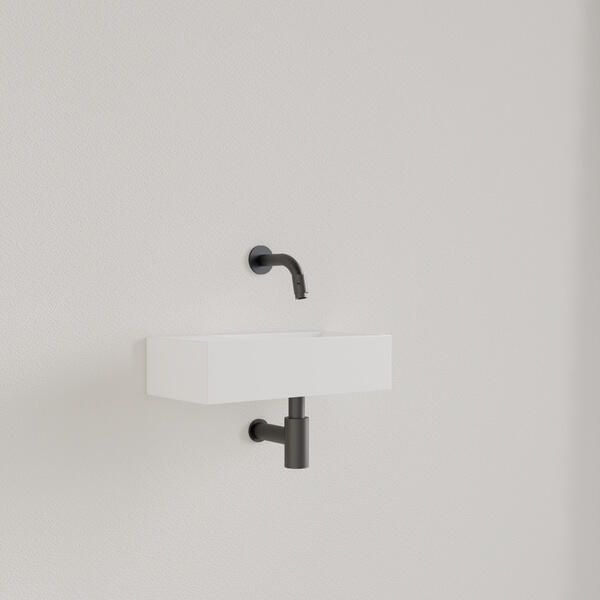 Gliss Design Fontein Nano 36x18x9 cm Zonder Kraangat Links Hooglans Wit