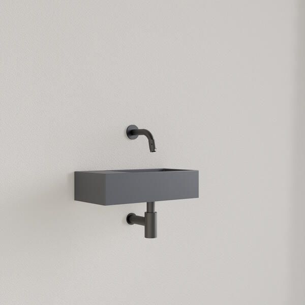 Gliss Design Fontein Nano 36x18x9 cm Zonder Kraangat Links Leigrijs