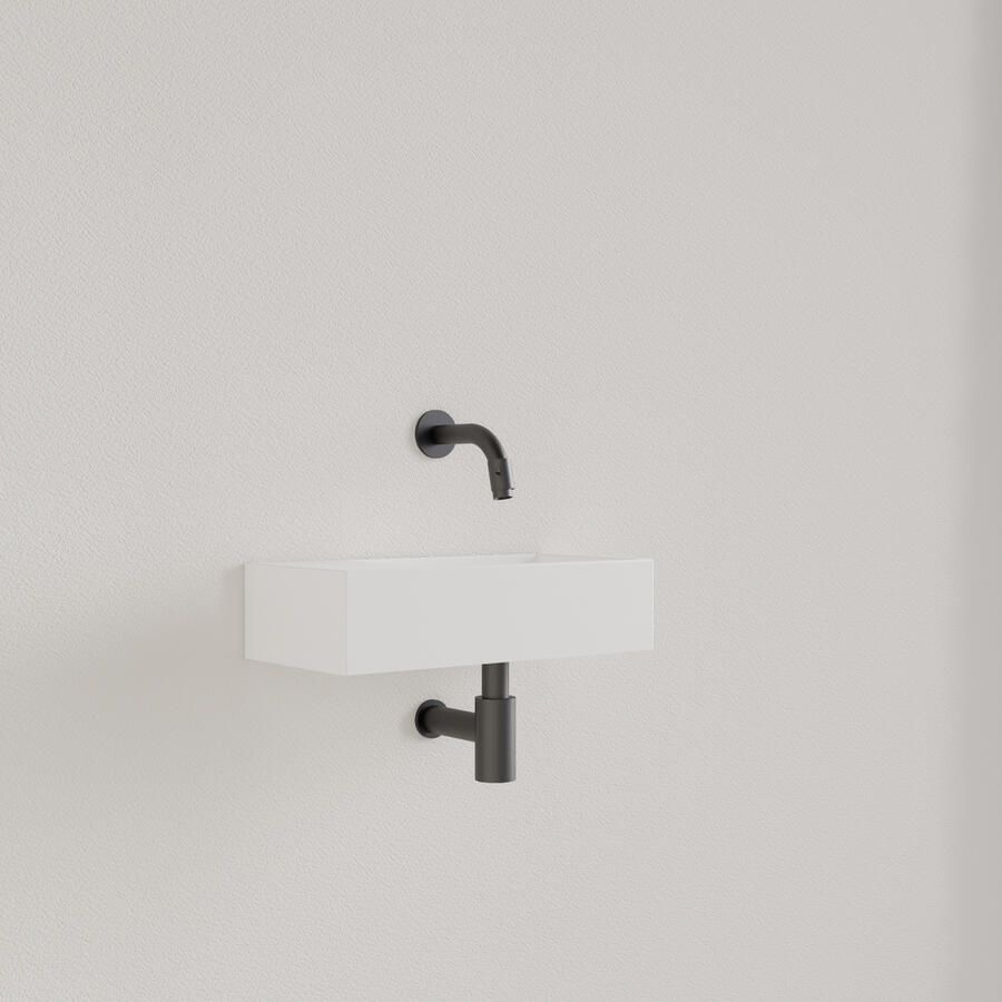 Gliss Design Fontein Nano 36x18x9 cm Zonder Kraangat Links Mat Wit