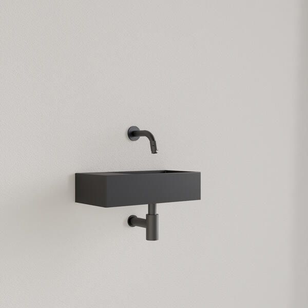 Gliss Design Fontein Nano 36x18x9 cm Zonder Kraangat Links Mat Zwart
