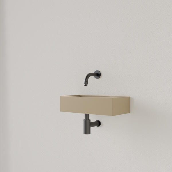 Gliss Design Fontein Nano 36x18x9 cm Zonder Kraangat Rechts Cappuccino