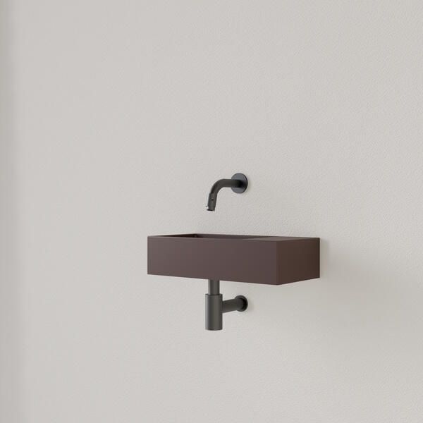 Gliss Design Fontein Nano 36x18x9 cm Zonder Kraangat Rechts Choco Bruin