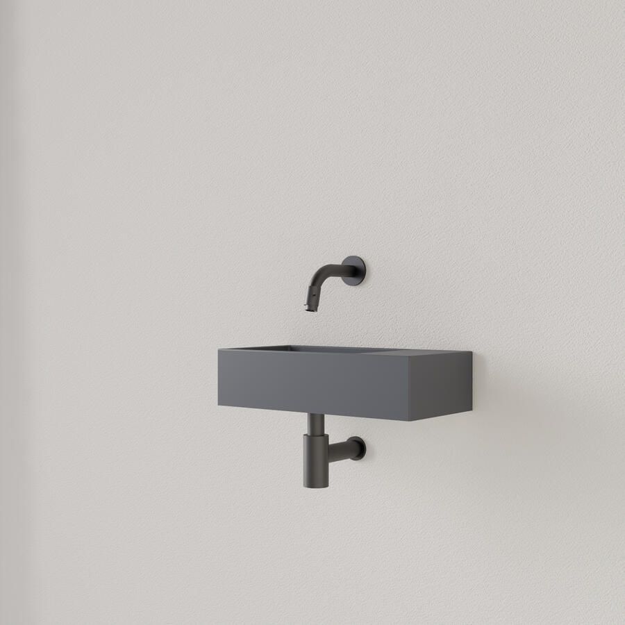 Gliss Design Fontein Nano 36x18x9 cm Zonder Kraangat Rechts Leigrijs