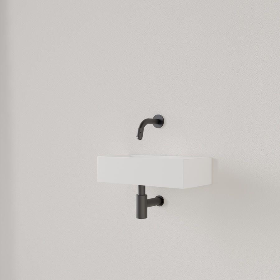 Gliss Design Fontein Nano 36x18x9 cm Zonder Kraangat Rechts Hooglans Wit