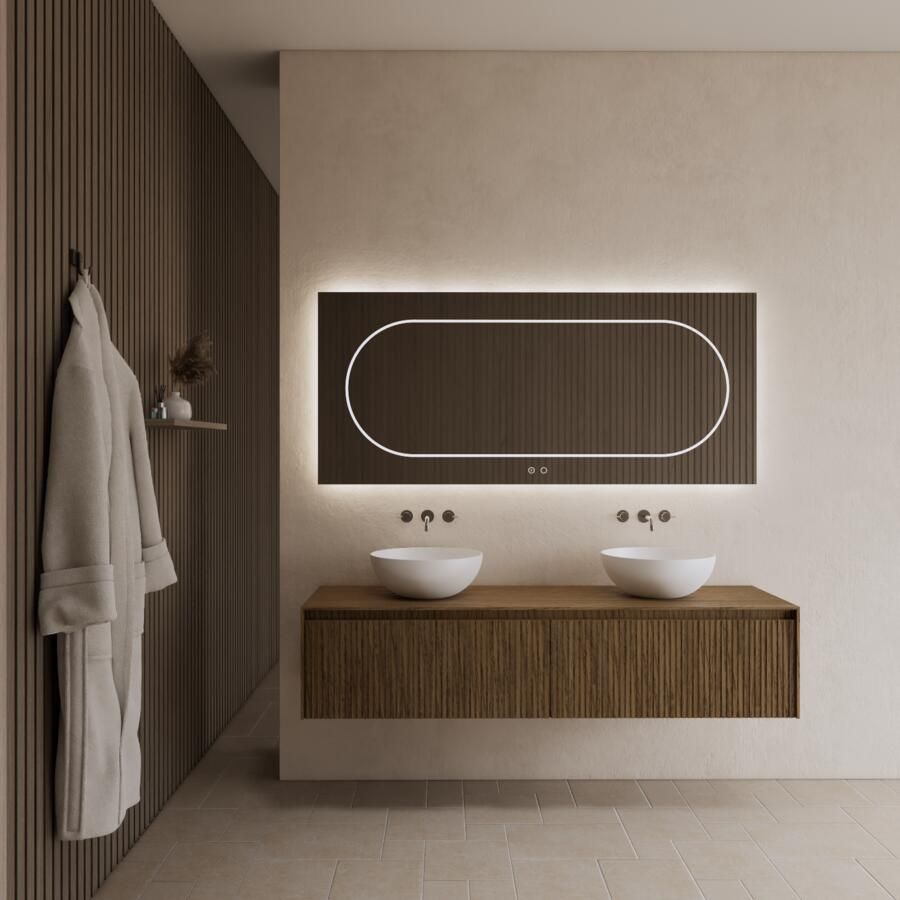 Gliss Design Onderkast Timotheus 160 CM 2 Lades Incl Topplaat Castle Brown