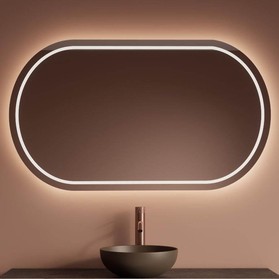 Gliss Design Spiegel Agon Met LED Verlichting en Verwarming Ovaal 180x70 cm