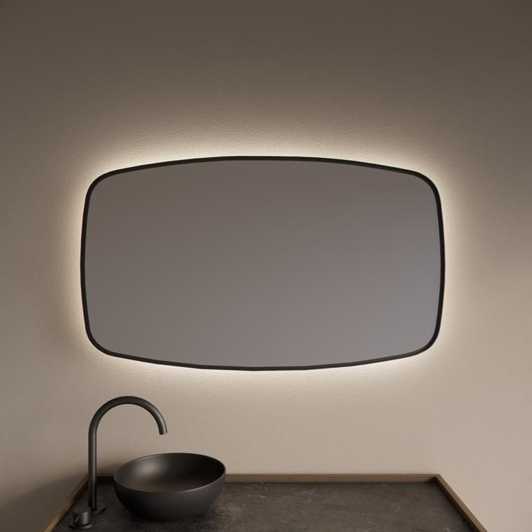 Gliss Design Spiegel Epos met Indirecte LED Verlichting en Verwarming 120x65cm Mat Zwart