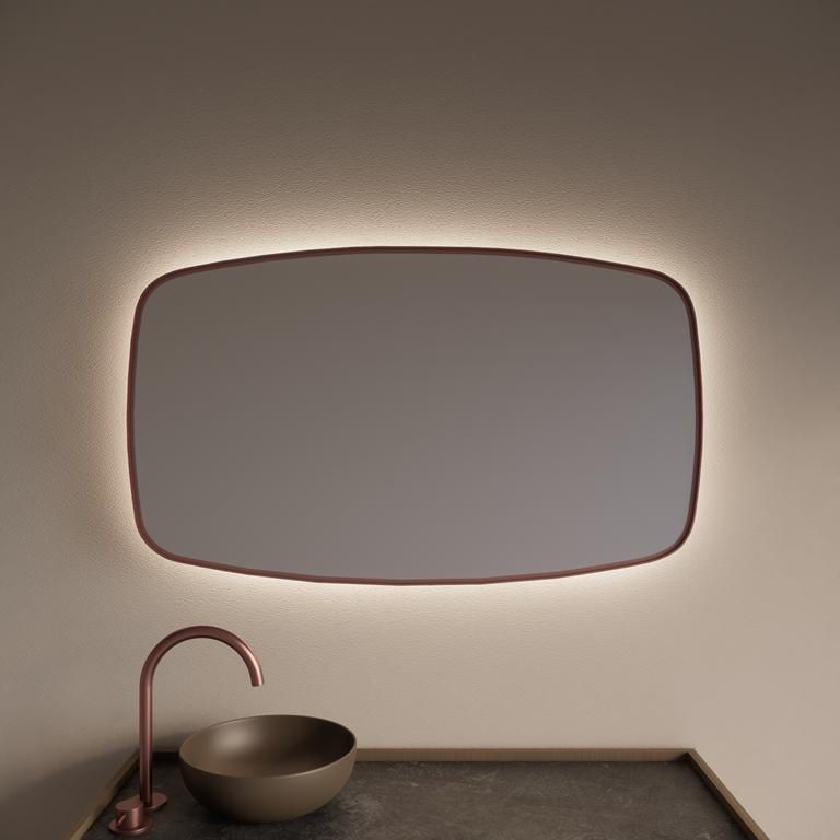 Gliss Design Spiegel Epos met Indirecte LED Verlichting en Verwarming 140x70cm Koper Rose
