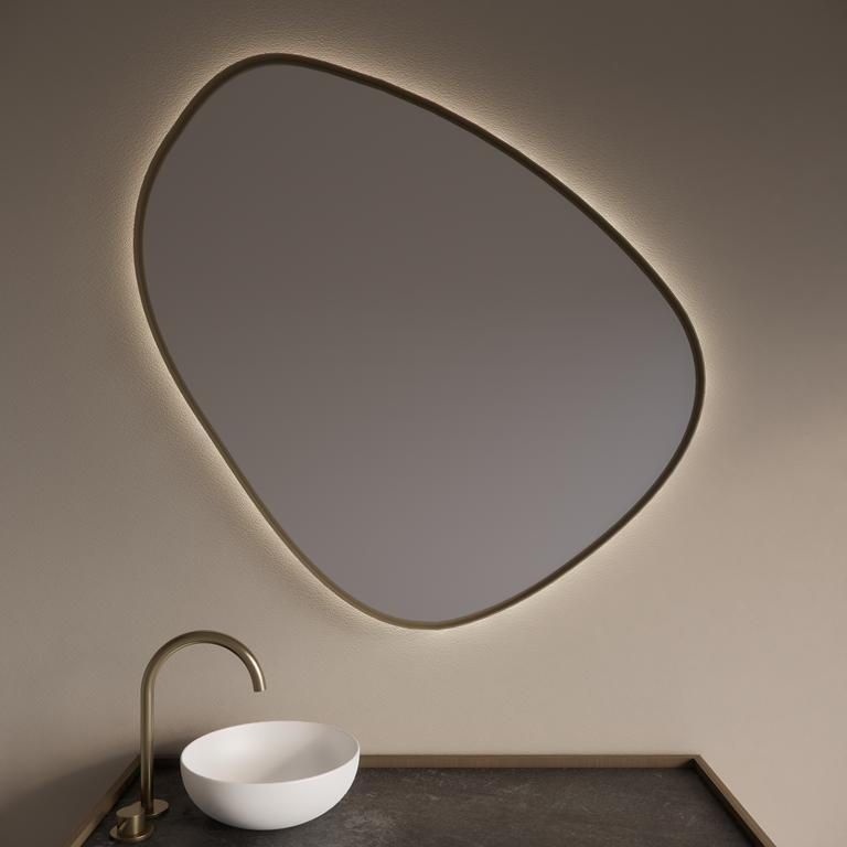 Gliss Design Spiegel Fenix met Indirecte LED Verlichting en Verwarming 140cm Mat Goud