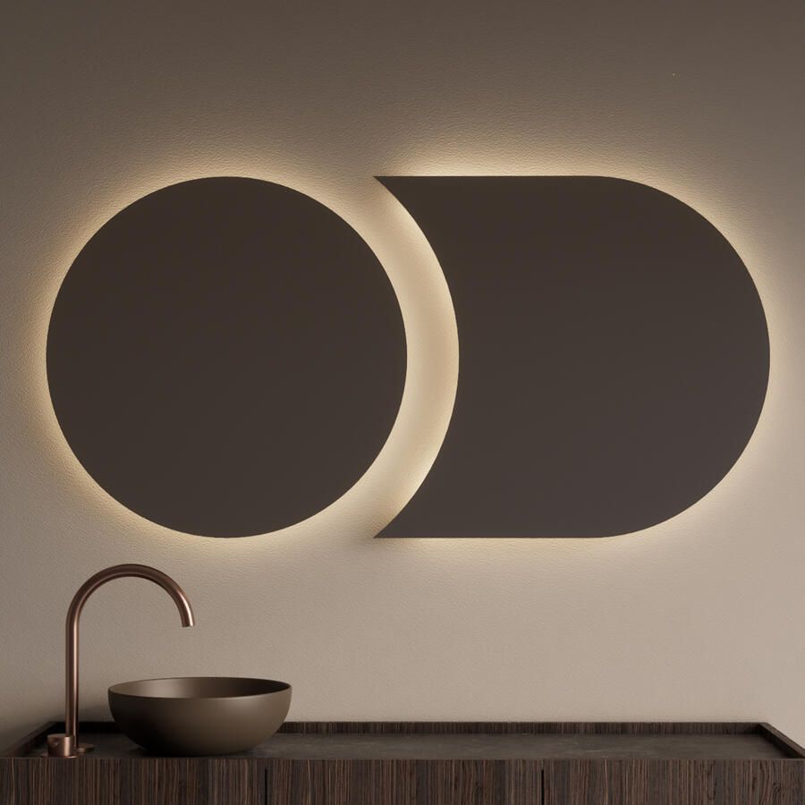 Gliss Design Eris spiegel tweevormig 70 + 100x70cm met handsensor