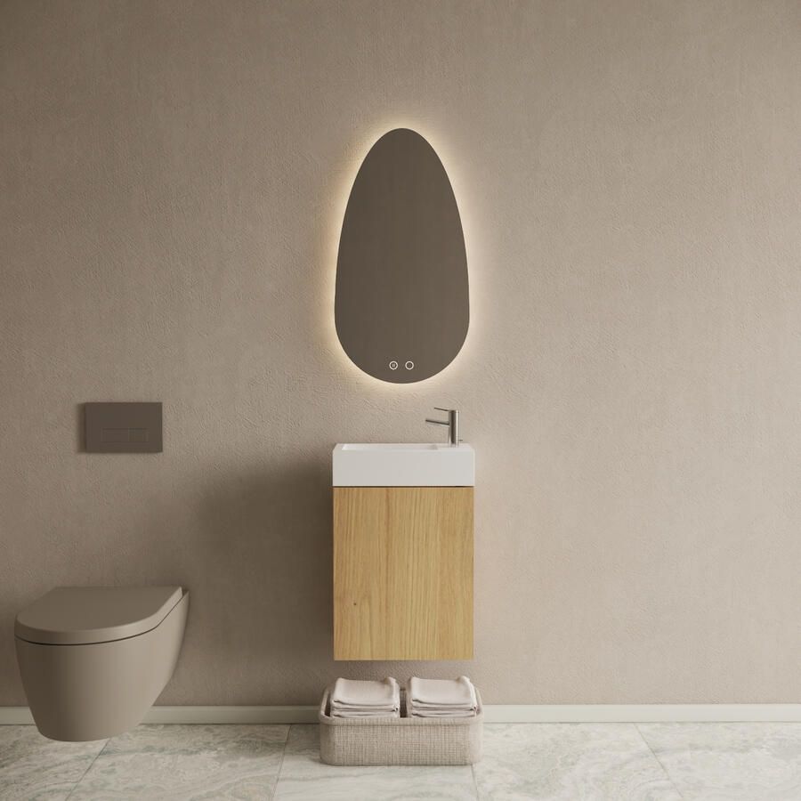 Gliss Design Toiletmeubel Set Riga Artisan Eiken Fontein Glans Wit - Foto 2