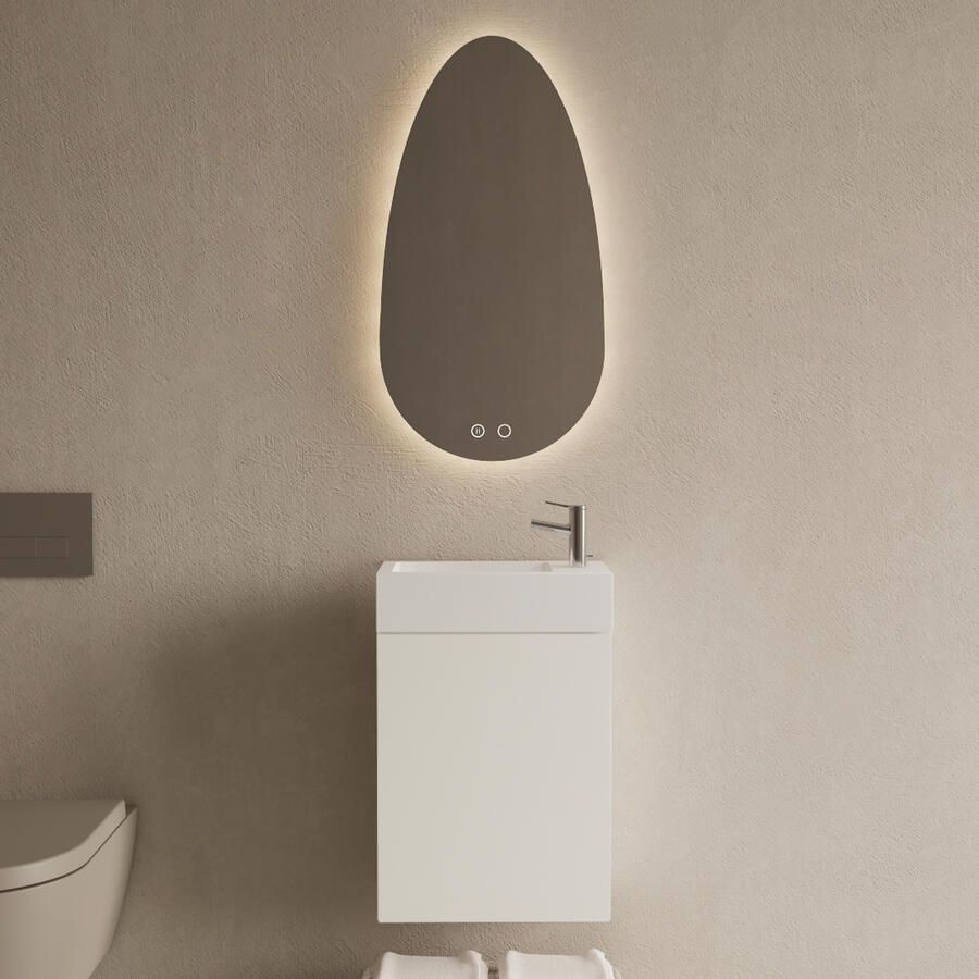 Gliss Design Toiletmeubel Set Riga Mat Wit Fontein Glans Wit