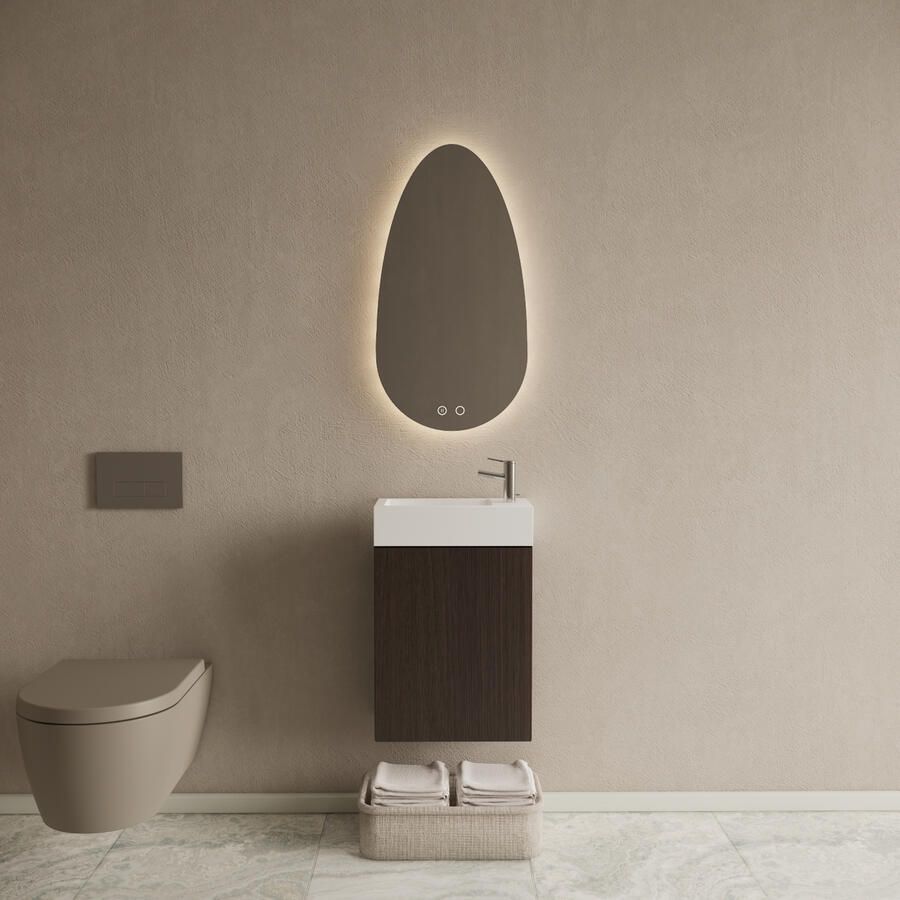 Gliss Design Toiletmeubel Set Riga Siena Eiken Fontein Glans Wit - Foto 2