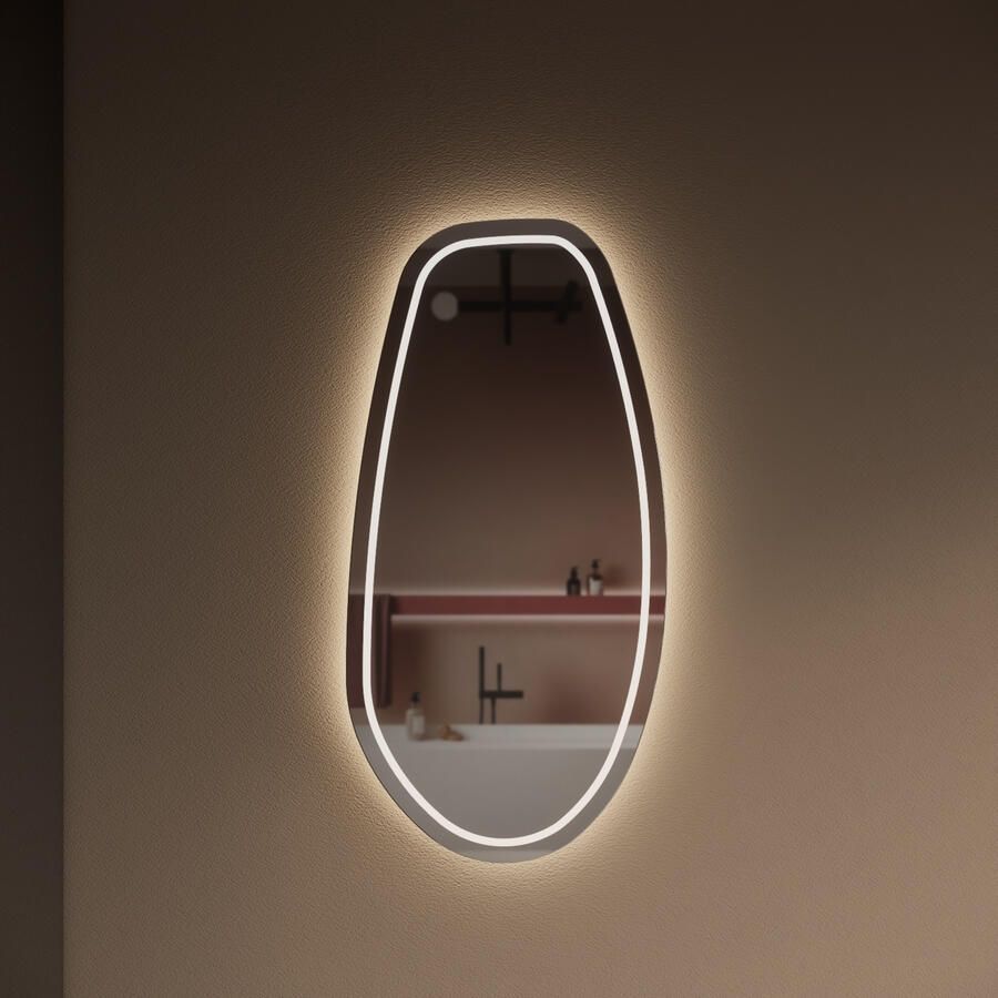 Gliss Design Vero spiegel LED Verlichting en Spiegelverwarming 45x90 cm