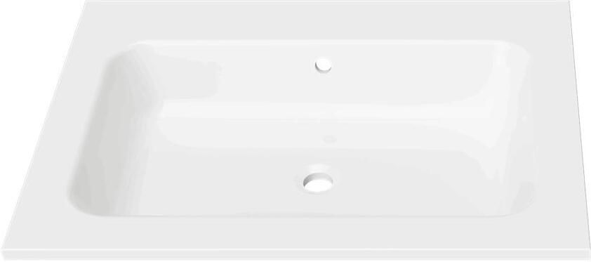 Gliss Design Wastafel Asia 0 Kraangaten 60 cm Glans Wit