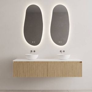 Gliss Design Onderkast Timotheus 200 CM 2 Lades Incl Topplaat Castle Brown