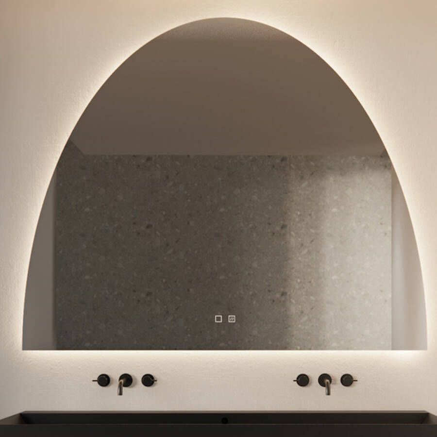 Gliss Design Spiegel Eos 100x120cm Met Ronding Naar Boven En Spiegelverwarming