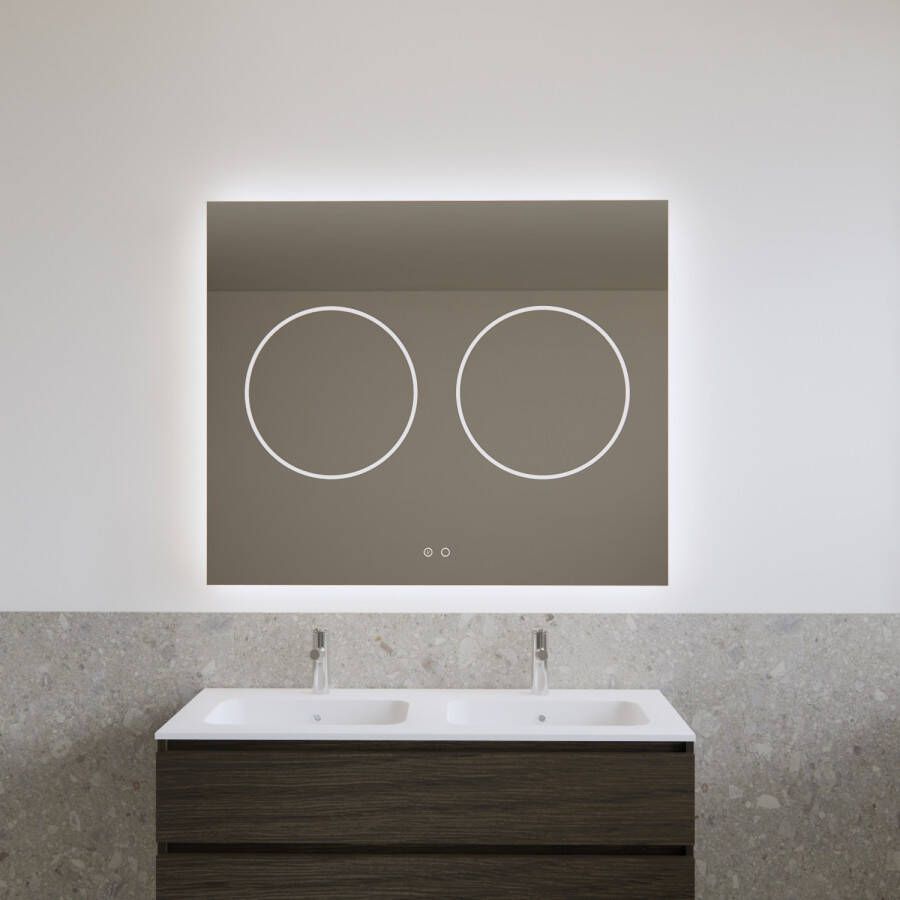 Gliss Design Spiegel Lyra 140x100 cm Incl. Spiegelverwarming Direct en Indirect LED-verlichting