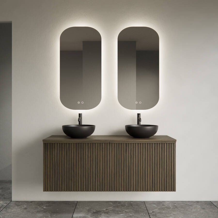 Gliss Design Toilet Spiegel Notus 40x100 cm Verticaal Incl. Spiegelverwarming en Indirect LED-verlichting Rondom