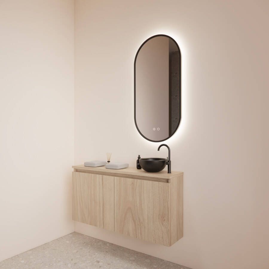 Gliss Design Toiletmeubel Echo Kastanje 100 Cm incl Topplaat