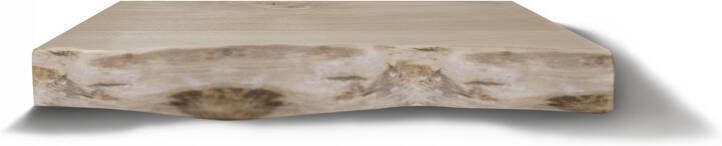 Gliss Design Wastafelblad massief hout met boomschors 70 cm Olie wit