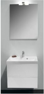 Nemo Go Roxanne set 60 cm meubel compleet wit hoogglans met onderbouw tablet spiegel en verlichting SKU 926605
