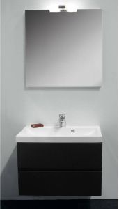 Nemo Go Roxanne wastafelonderkast 79.8x39.8x50cm 2 laden greeploos antraciet mat 929279