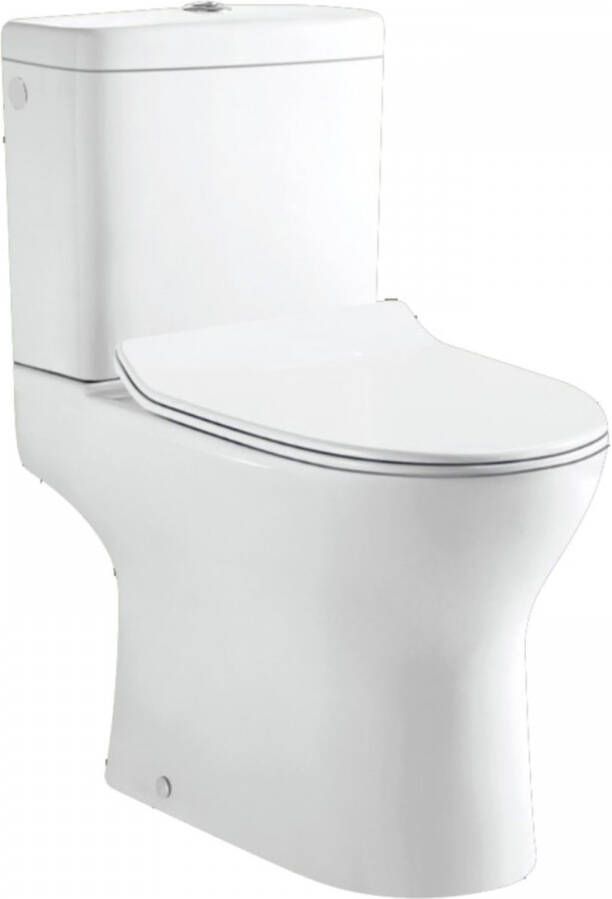 Nemo Go Gustav PACK staand toilet S uitgang 22.5 cm reservoir met Geberit mechanisme 36 L porselein wit met dunne softclose en takeoff zitting MFZ 13 C