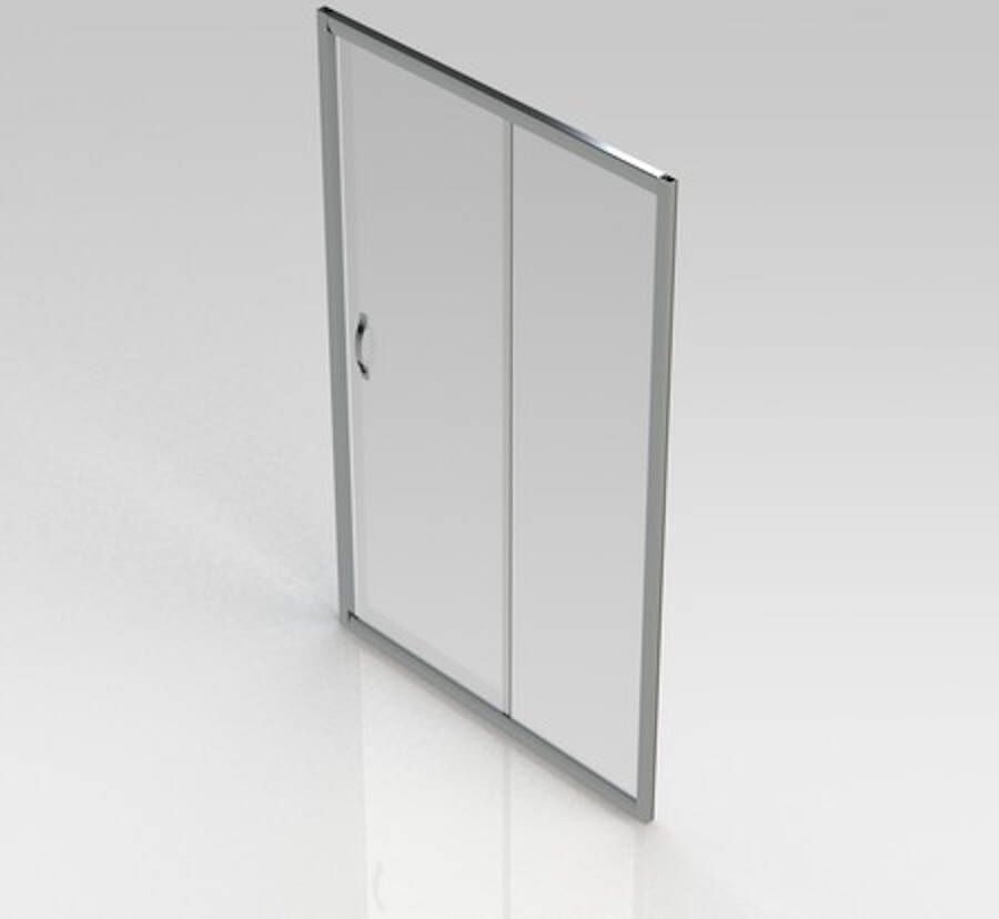 GO by Van Marcke Belo schuifdeur 120x190cm 6mm easy clean glas profielen aluminium verchroomd regelbaar 1160-1210mm S2050120