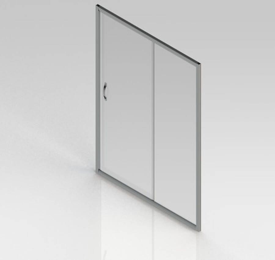 GO by Van Marcke Belo schuifdeur 140x190cm 6mm easy clean glas profielen aluminium verchroomd regelbaar 1360-1410mm S2050140