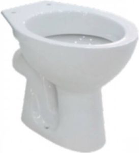 Nemo Go vrijstaande wc pot 47 6x35 7x39 1cm porselein wit muuraansluiting zonder zitting DELTA WC P (FS175235CK0000)