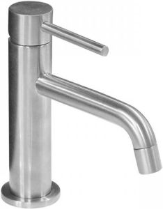 Nemo Go Cocoon inox eengreepsmengkraan wastafel met automatische afloop keramische schijven inclusief flexibele slangen en bevestigingsset 401101C-SS