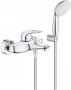 Grohe Eurostyle New badkraan met omstel met koppelingen met douchegarnituur m. open greep chroom wit 3359230A - Thumbnail 1