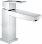 Grohe Eurocube waterbesparende wastafelkraan medium met waste 28mm met temperatuurbegrenzer chroom 23445000 - Thumbnail 1