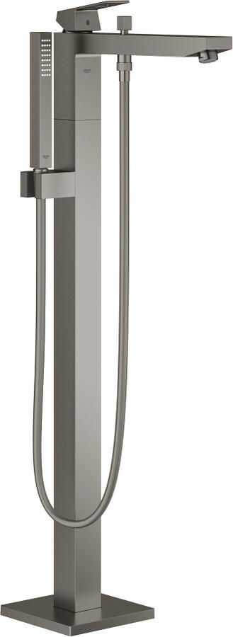 Grohe Eurocube Freestander badkraan m. omstel m. douchehouder m. handdouche en doucheslang 125cm brushed hard graphite 23672AL1