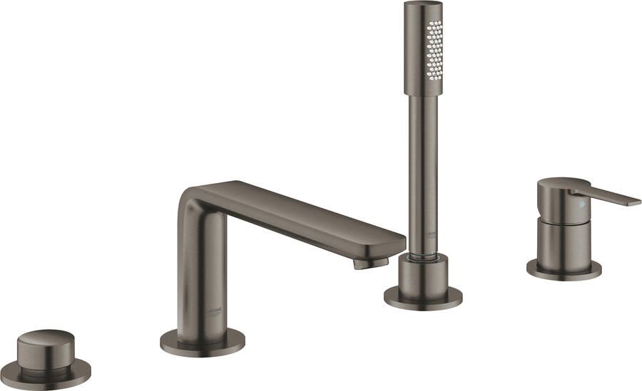 Grohe Lineare New afbouwdeel v. 4-gats badrandcombinatie m. baduitloop m. handdouche en doucheslang 200cm brushed hard graphite 19577AL1