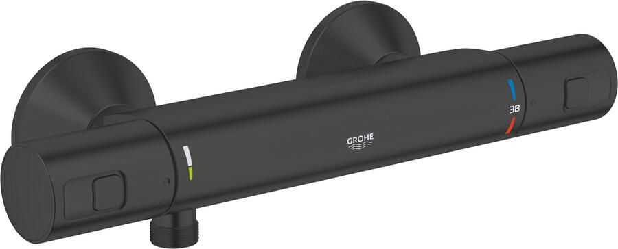 GROHE Thermostatische douchemengkraan Precision Start 345942430 Mat zwart Opbouw wandmontage Waterbesparend