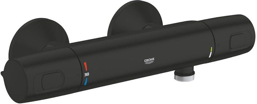 Grohe Precision Trend QuickFix Douchekraan thermostatisch met omstel met koppelingen HOH=12cm matte black 342282432