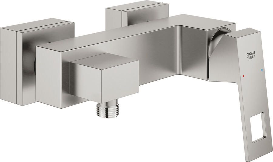 Grohe Eurocube douchekraan z. omstel m. koppelingen HOH=15cm supersteel 23145DC0