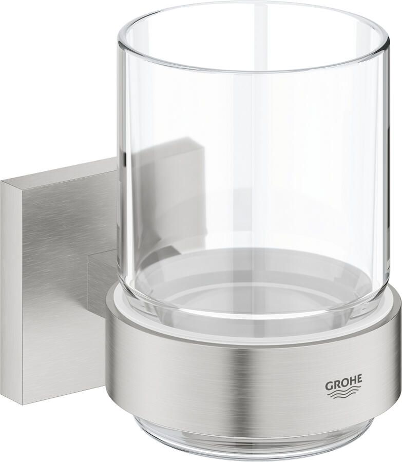 Grohe Start Cube Bekerhouder 9.5x10.6x7.2cm met glas supersteel 41097dc0