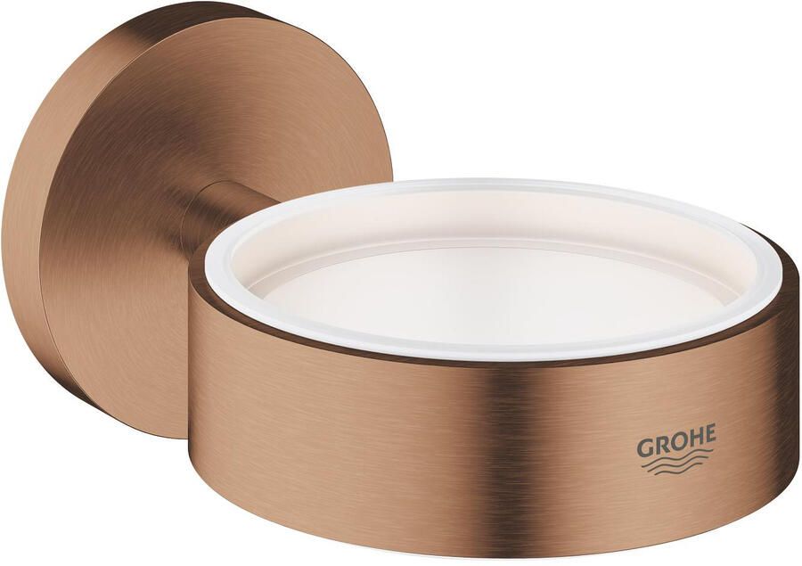GROHE Essentials Glas - zeepschaaphouder rond wand 1 gats metaal warm sunset geborsteld